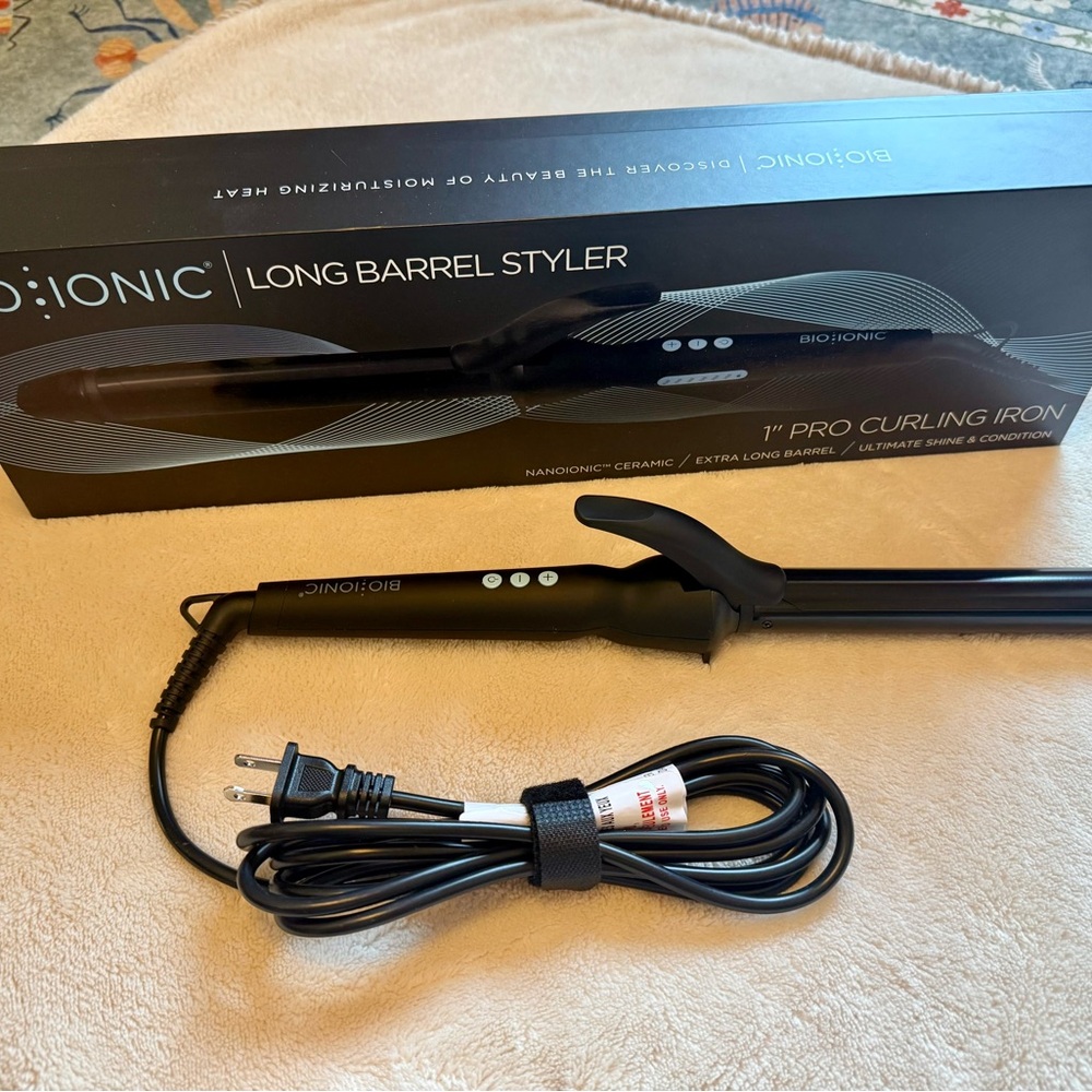 Bio Ionic Black Long Barrel Styler Curling Iron